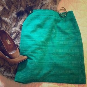 Banana Republic green tweed pencil skirt